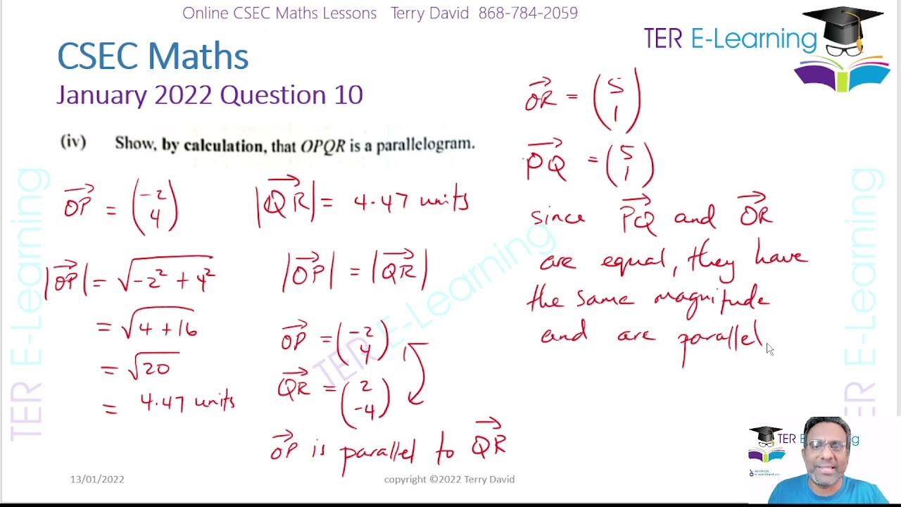 CSEC Maths - January 2022 (Question 10) - Terry David