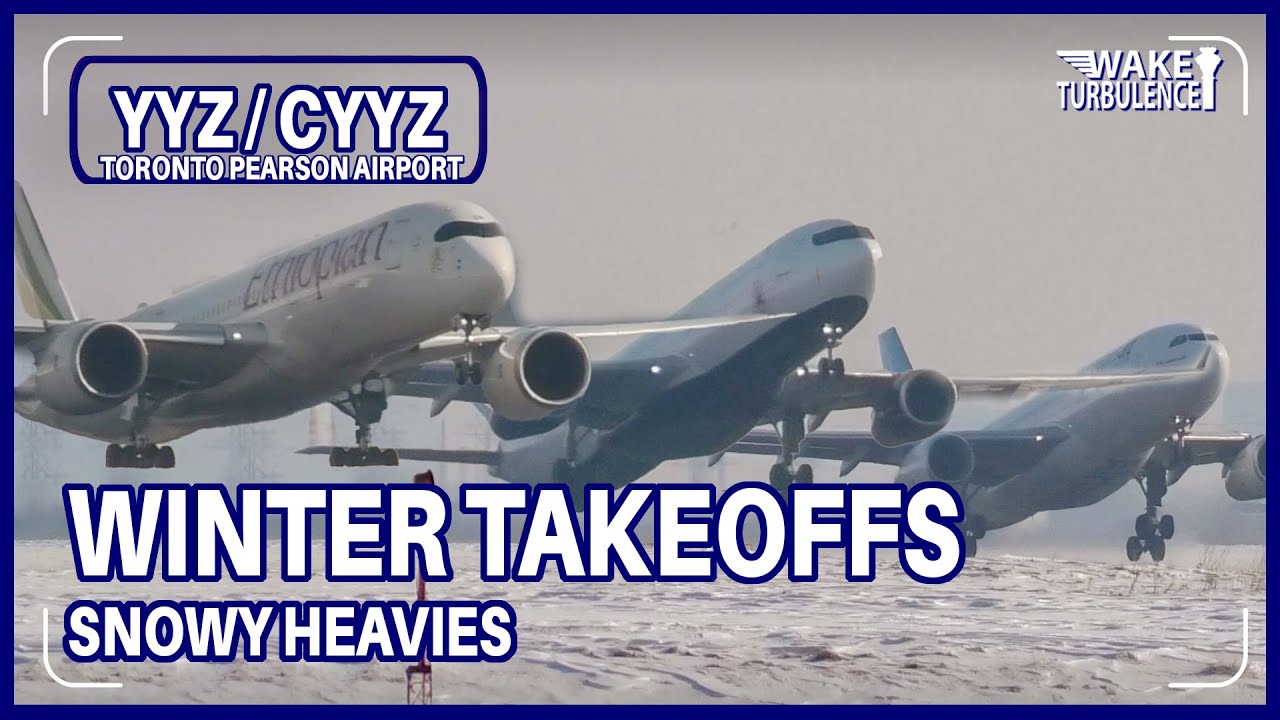 Snow, Wind & Jet Blast! Heavy Winter Takeoffs at Toronto Pearson