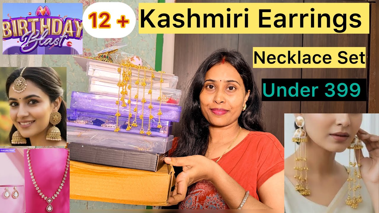 Under ₹399 Myntra Kashmiri Earrings & Necklace Set Haul 😍 Affordable Jewellery