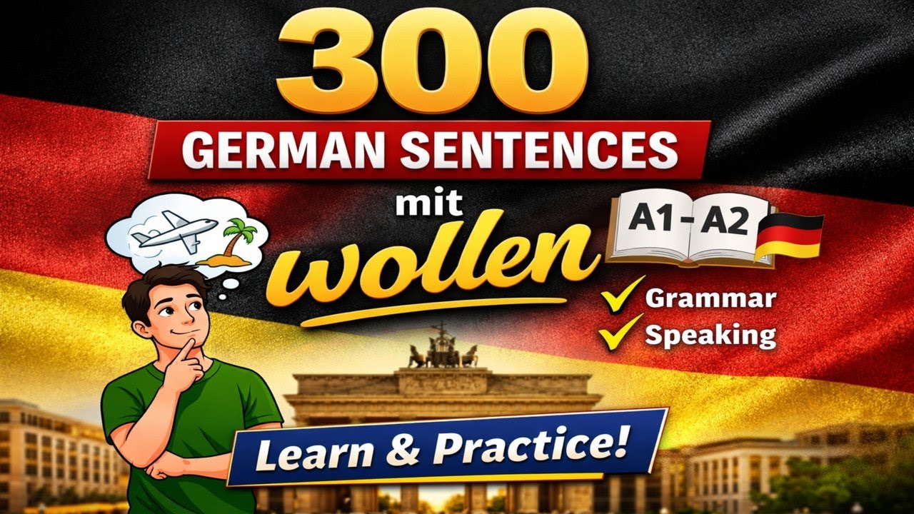 300 German Sentences with „wollen“  | German A1–A2 Grammar & Speaking Practice | German Modal Verbs