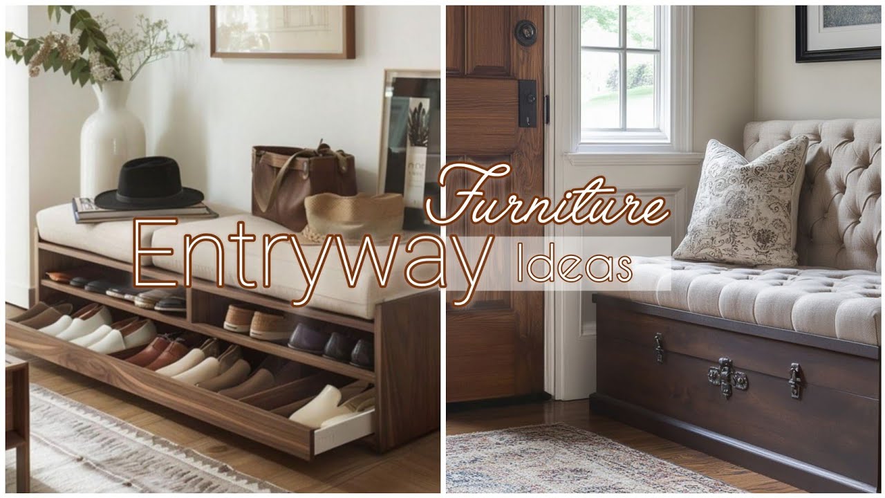 Entryway decorating ideas | Entryway furniture : bench and seating #entrywaydecor #bench #furniture