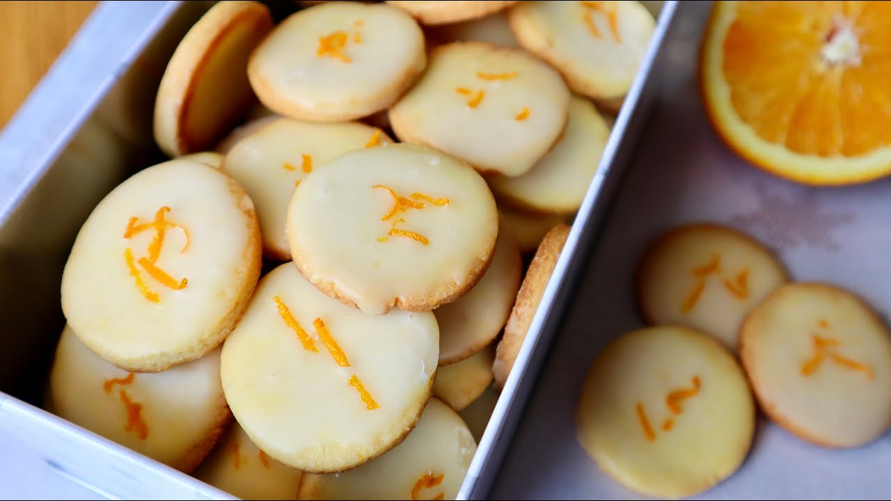 Orangenplätzchen mit Zuckerguss (Eigelbverwertung)