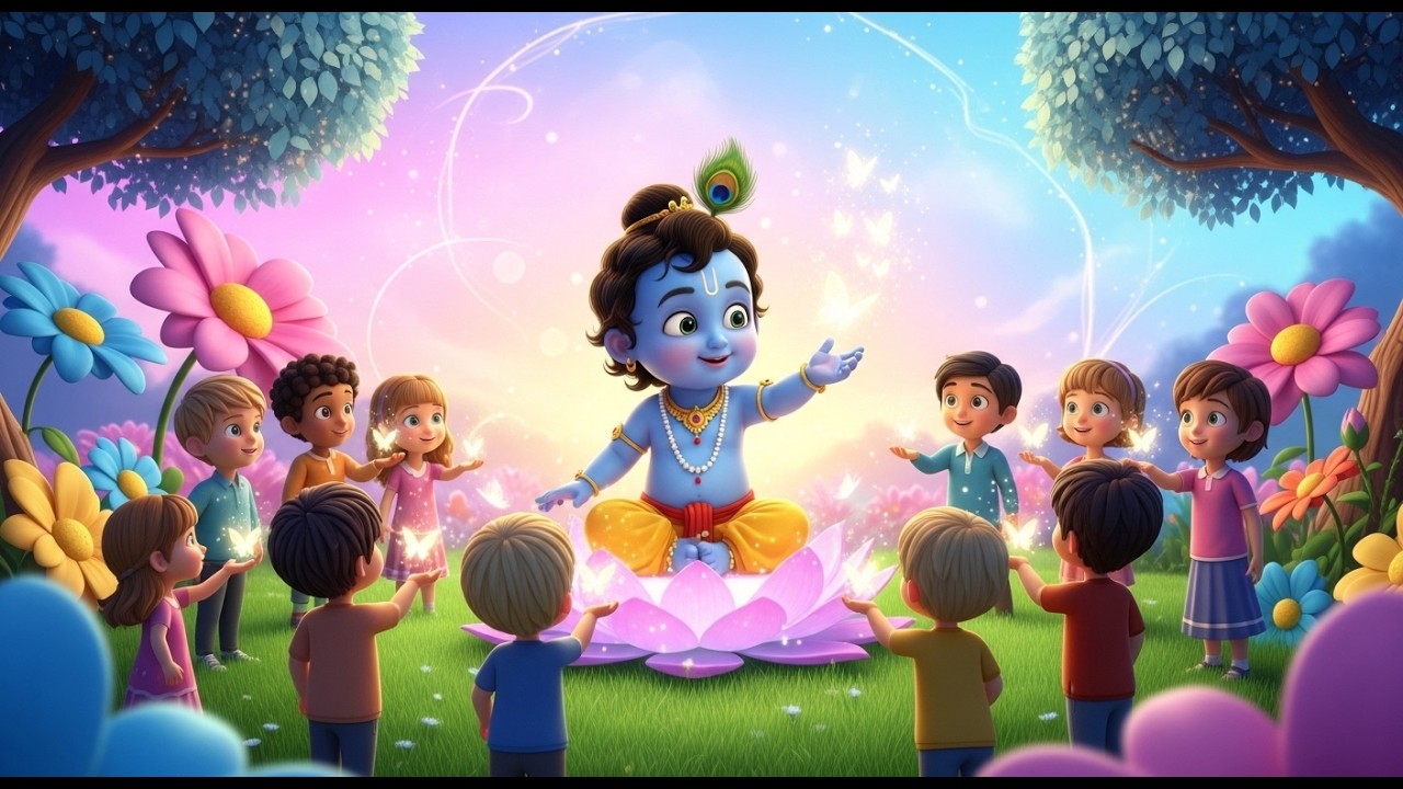 Shri Krishna Govind Hare Murari | Little Krishna Lullaby for Kids | Peaceful Sleep Bhajan 06