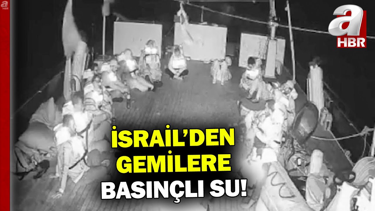 İsrail askerleri Sumud gemilerine basınçlı su sıkıyor! | A Haber