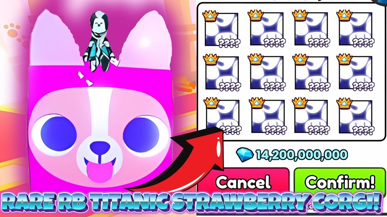 Pet Simulator 99 - DAY 7 Trading until I am on RAP LEADERBOARD 🌈 TITANIC Rainbow Strawberry Corgi 🌈