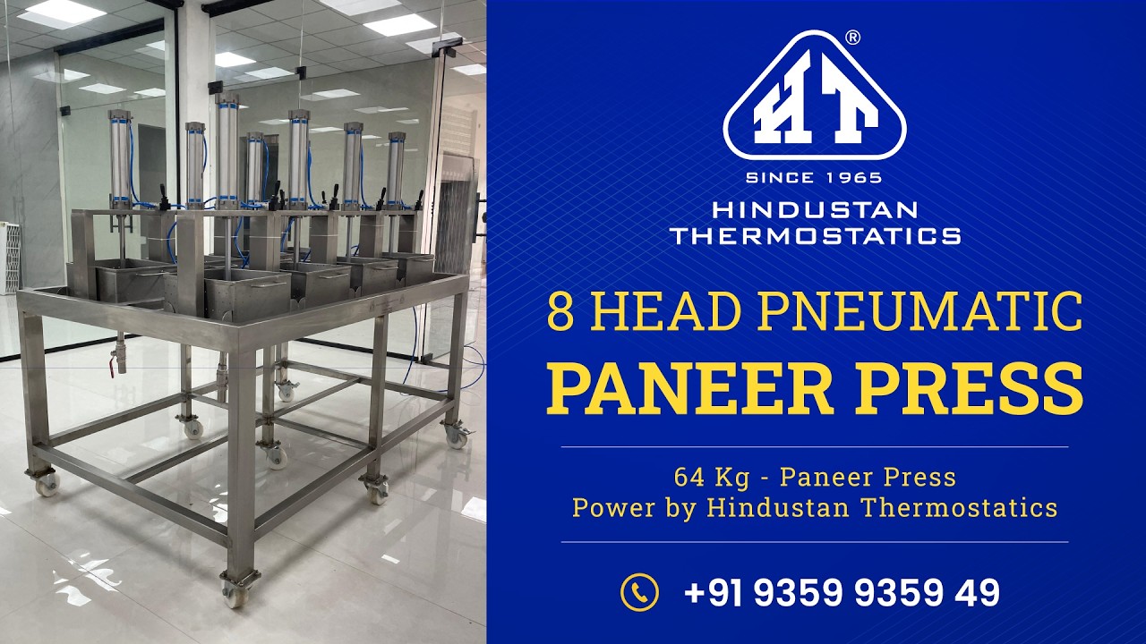 Pneumatic Paneer Press 8 Head (64 Kg) | Automatic Paneer Press Machine | Hindustan Thermostatics