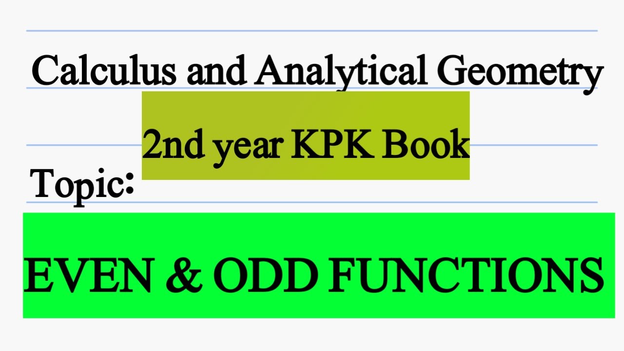Even and odd functions