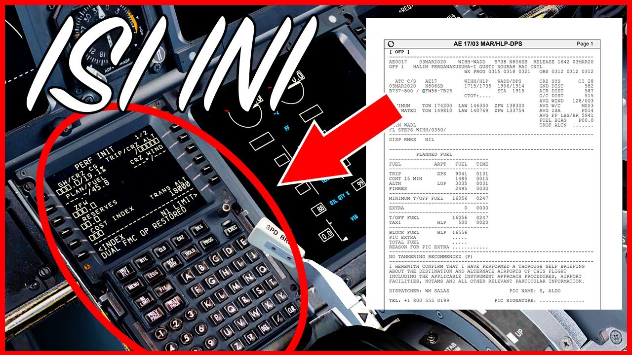 Cara isi CDU/ FMC Pmdg Boeing 737 pake data dari Simbrief - FSX - BAHASA