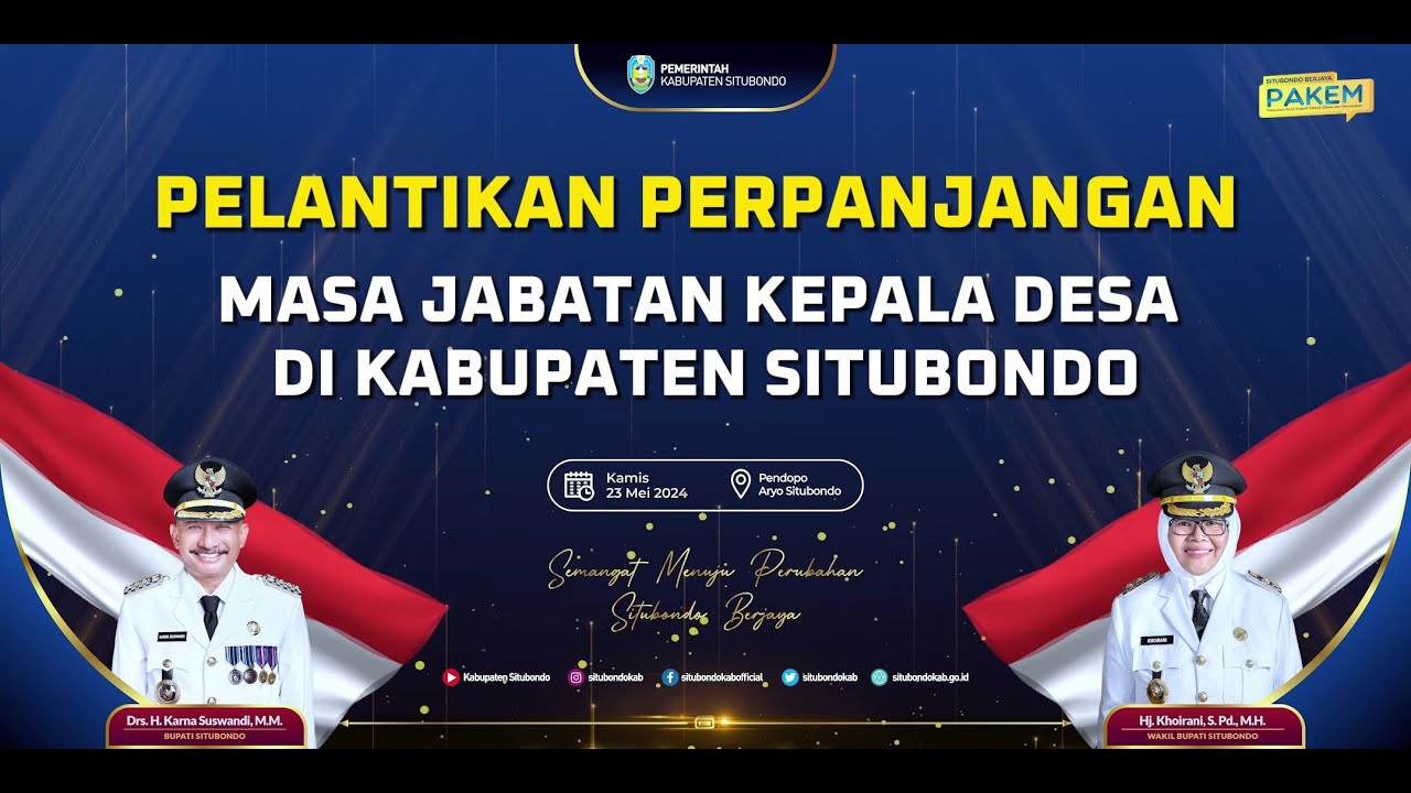 Pelantikan Perpanjangan Masa Jabatan Kepala Desa di Kabupaten Situbondo