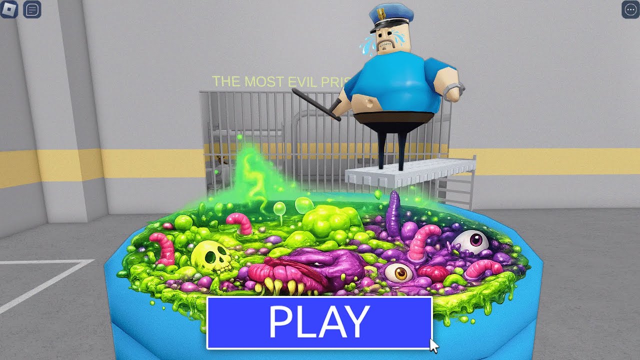 POLICE BARRY in POISONED WATERPARK PRISON RUN! New Scary Obby (#Roblox)