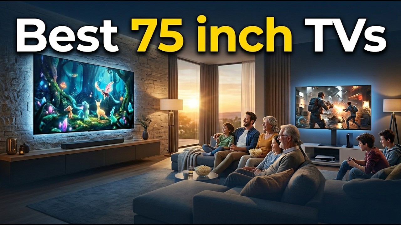 ТОП-5 лучших 75-дюймовых телевизоров 2026 года | 4K Smart TV для фильмов и игр!
