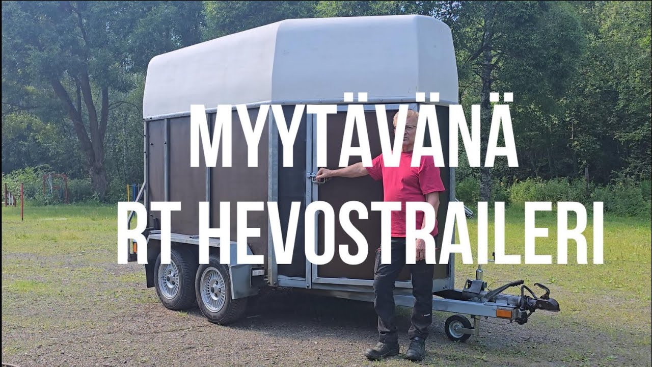 Hevostraileri myyt&auml;v&auml;n&auml;. Kaksiakselinen, jarrullinen RT (Racetrailer.com) 26.7.2025