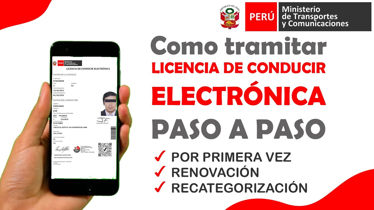 Como tramitar LICENCIA DE CONDUCIR ELECTRONICA paso a paso REVALIDACION, RECATEGORIZACION Y NUEVO