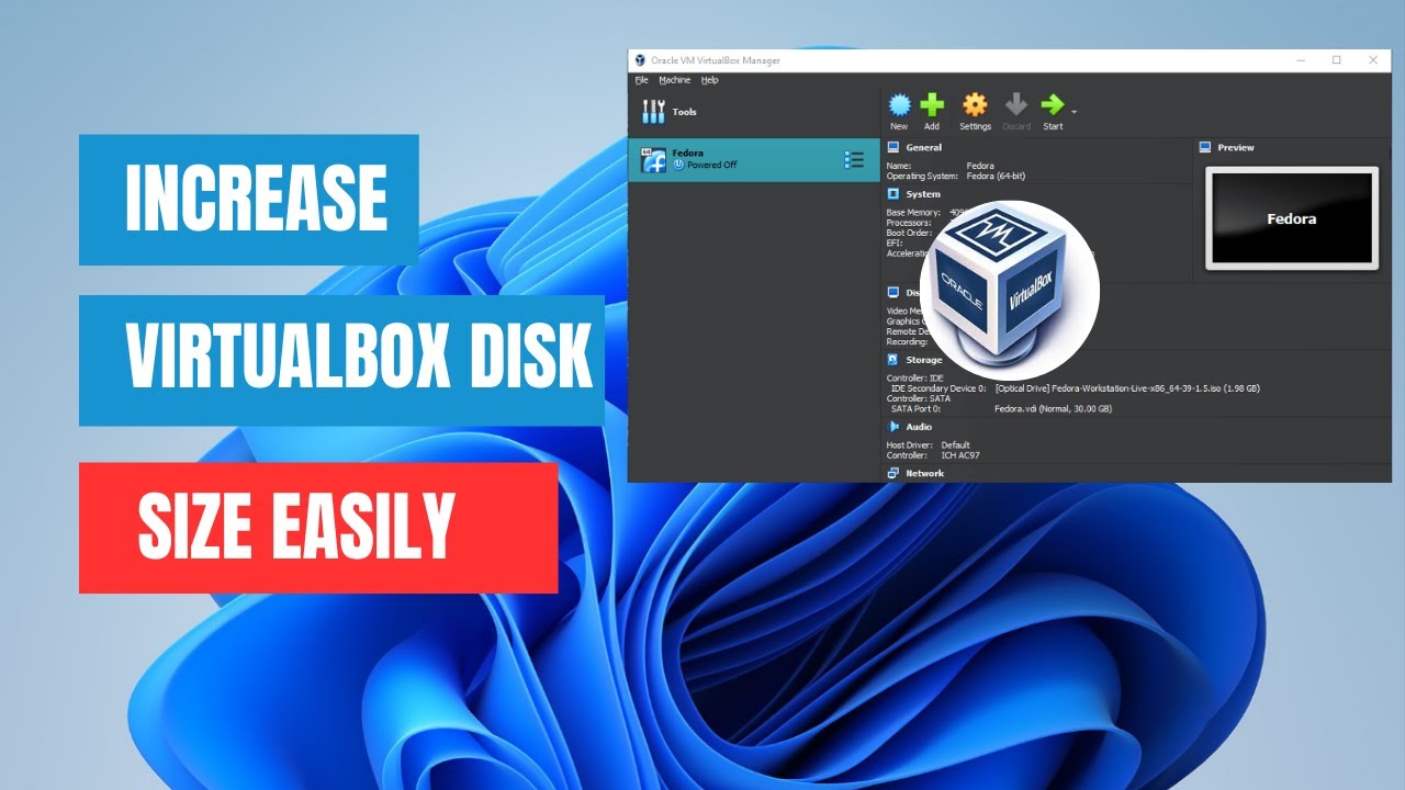 Как быстро изменить размер дискового пространства виртуальной машины VirtualBox