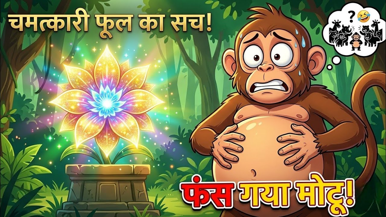 जादुई फूल ने मोटू को फंसाया! 😲 3 विचित्र वरदान| मज़ेदार जंगल कहानी | Comedy Moral Story Hindi
