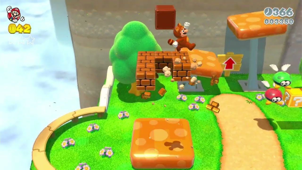 Super Mario 3D Land Level 4-4  - Abenteuer in den Trampolinbergen
