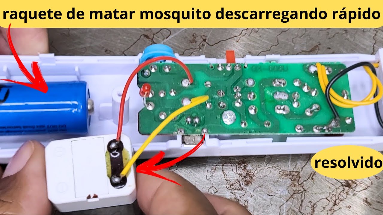 como consertar raquete de matar mosquito descarregando rápido