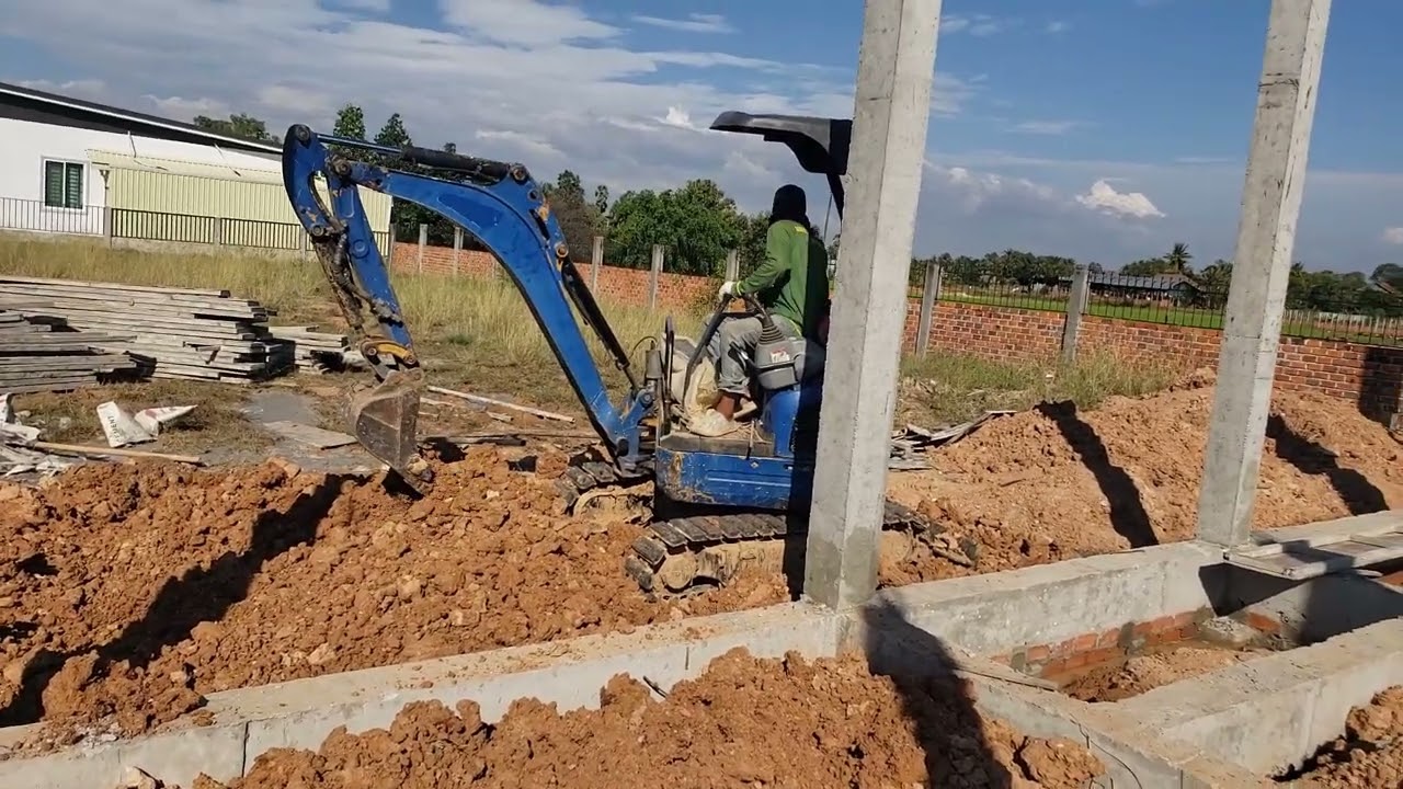 Digging soil for a house foundation​. 
