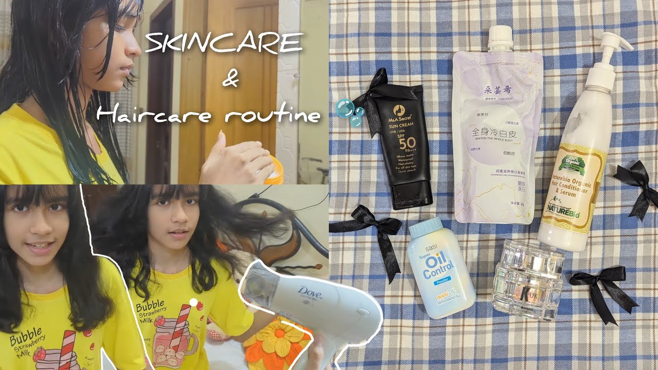 Hair Care and Skin Care Routine Video 🌿✨(Vlogs in Bangladesh)[Wavy hair care]🌻🫧