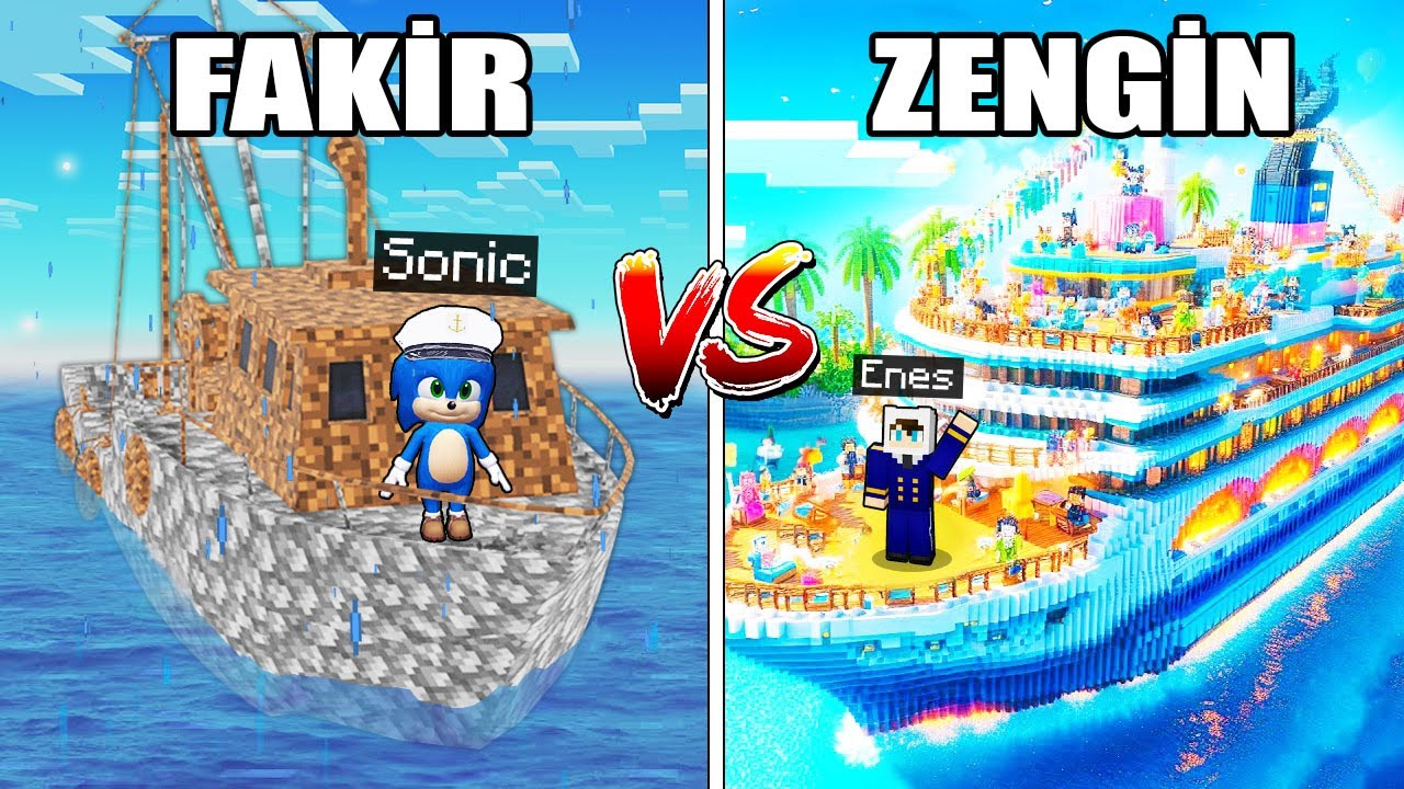FAKİR BEBEK SONİC VS ZENGİN ENES GEMİ KAPIŞMASI 😱 Minecraft