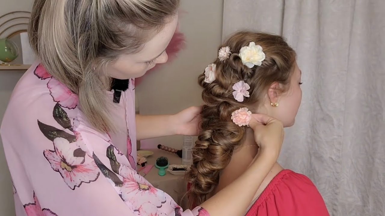 ASMR Perfectionist Butterfly Braid With Flower Pinning & Finishing Touches
