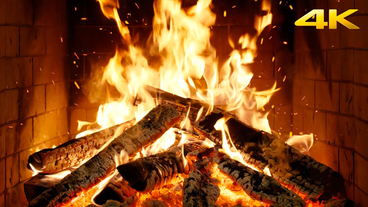 🔥 Камин с мягким светом и тихим потрескиванием для уютного сна (Fireplace 4K)