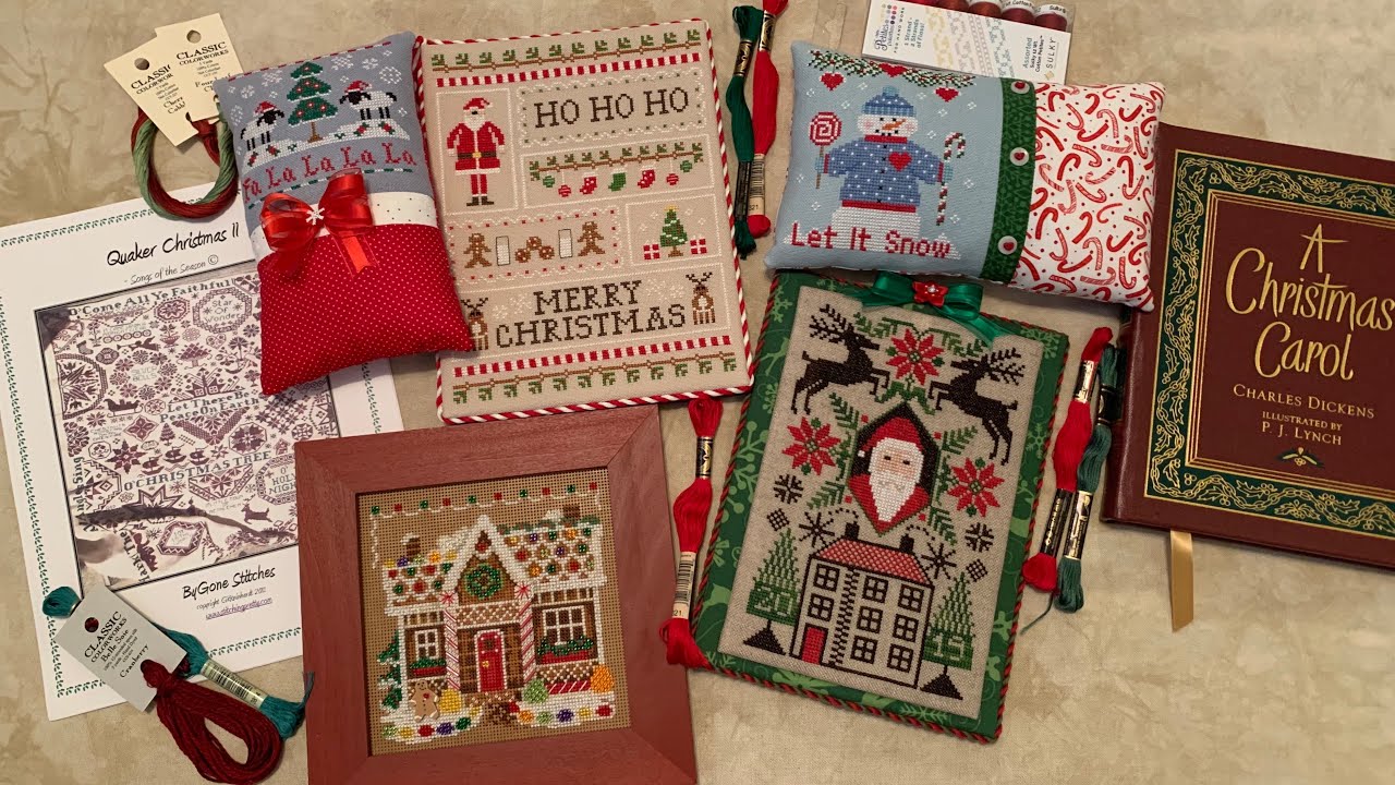 Flosstube Video 117 - Christmas Cross Stitch & Punch Needle Party