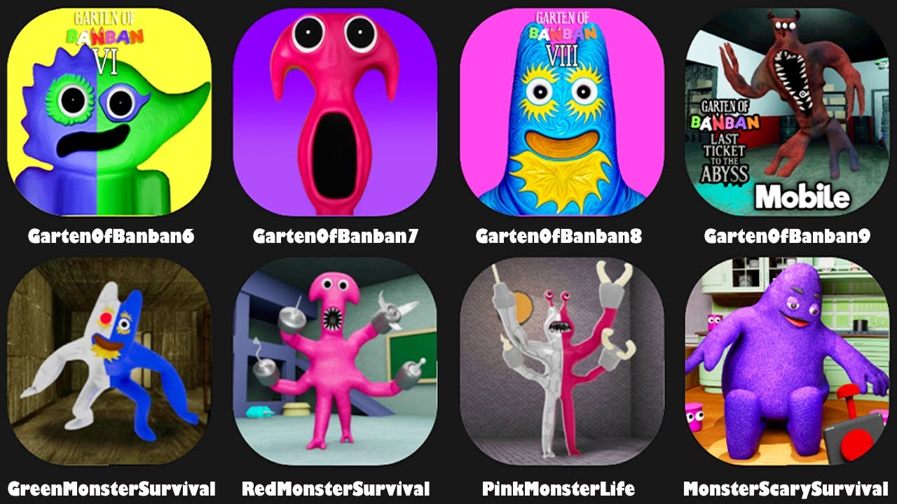 Garten of Banban 9 Mobile Full Gameplay,Grimace Monster Scary Survival,Garten of Banban 6 to 9