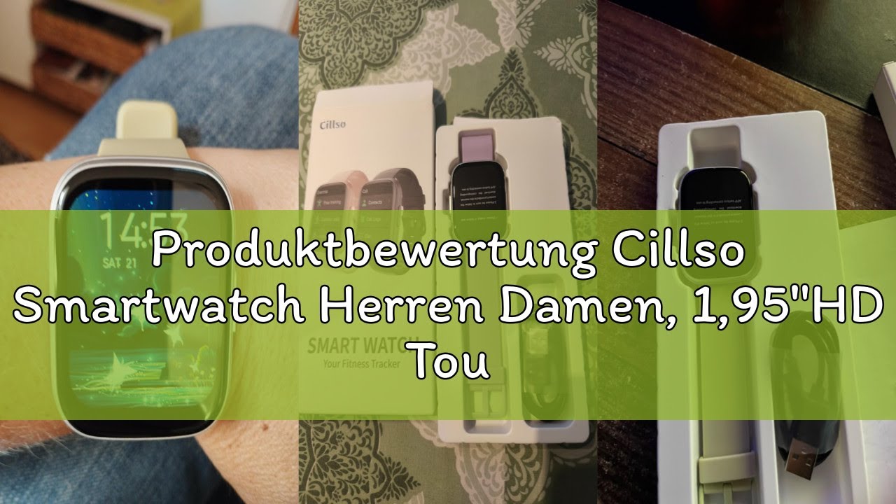 Produktbewertung Cillso Smartwatch Herren Damen, 1,95"HD Touch Fitnessuhr mit Telefonfunktion, 110+S