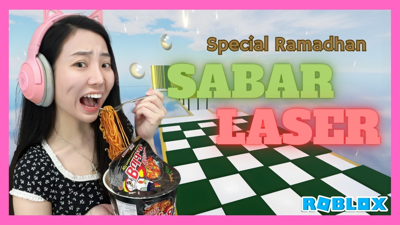 Challenge Makan Samyang Di Sabar Laser Tower - Roblox Indonesia