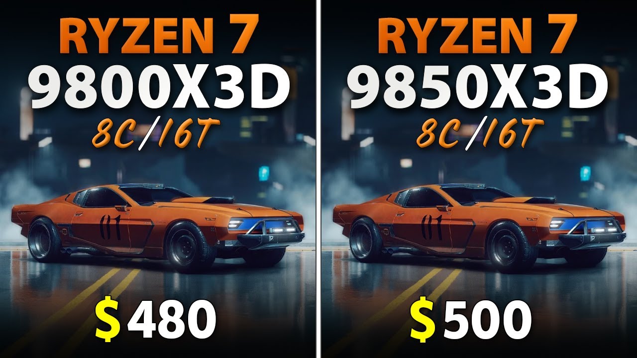 Ryzen 7 9800X3D vs Ryzen 7 9850X3D - Test in 9 Games