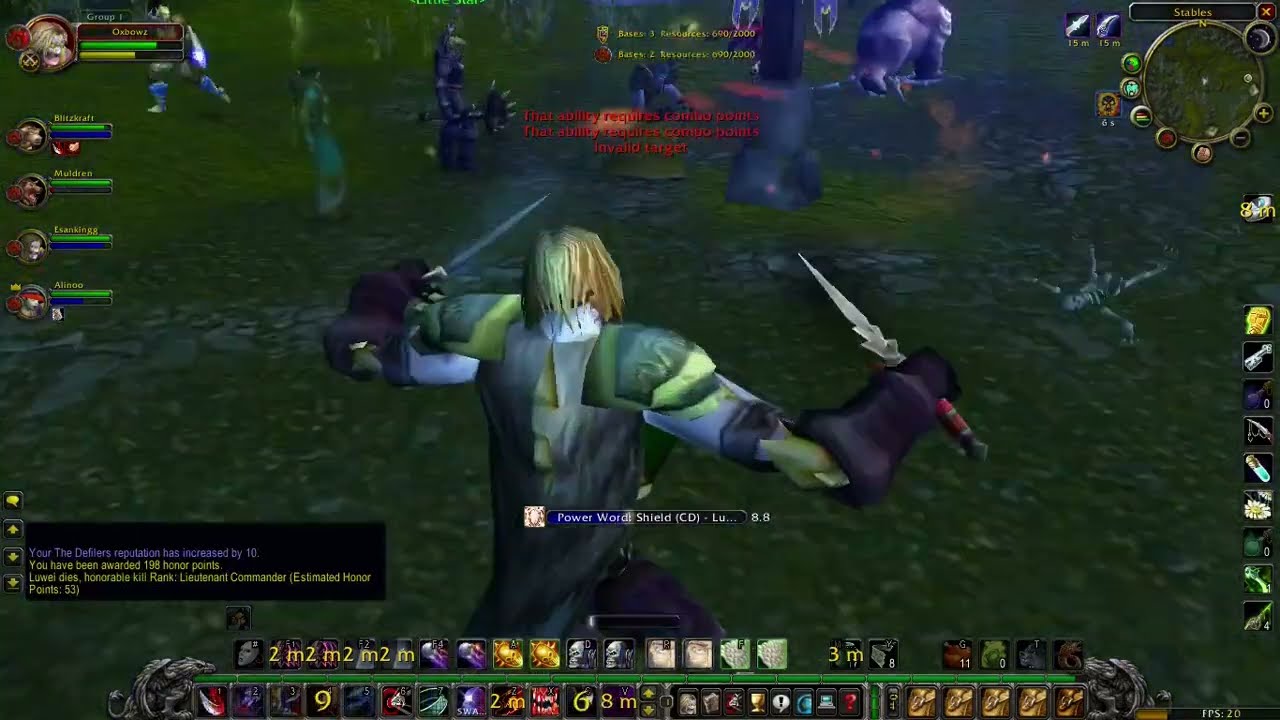 Classic Vanillia Rogue Dagger Everlook server 1.12 wow PVP Arathi Basin