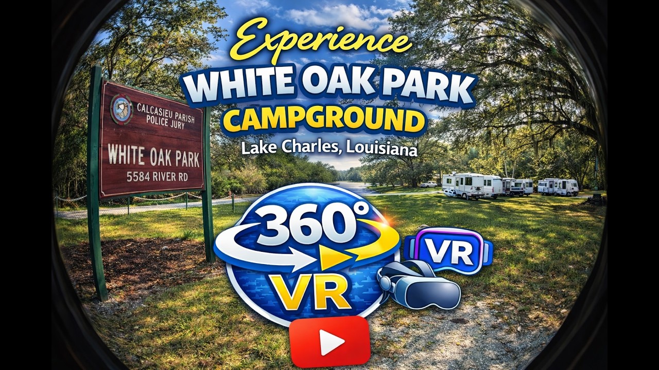 360 video VR experience White Oak Park Campground, Lake Charles, Louisiana