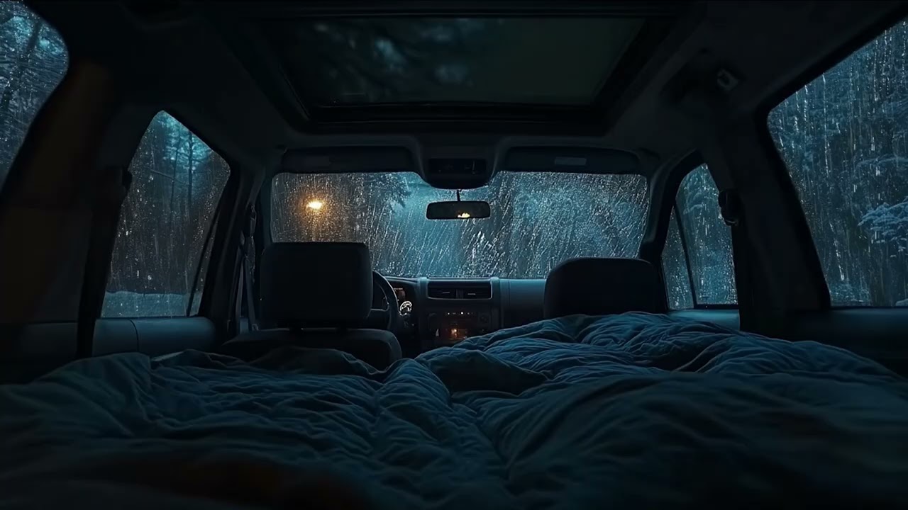 3 Hours⚡️ ASMR For Deep Sleep And Daily Relief Inside A Cozy Van While Night Falls Outside