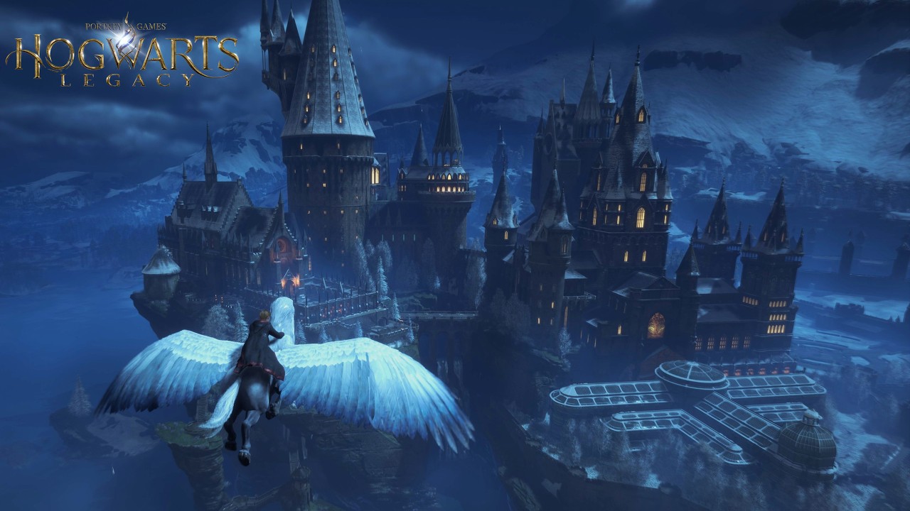 [4K] Relaxing Winter Hippogriff Flight | Hogwarts Legacy Ambience & Music