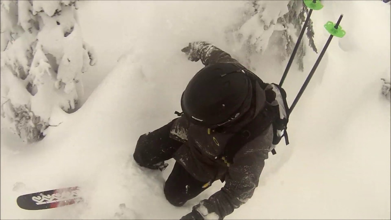 Skiing Powder King on the K2 Catamaran Powder Skis