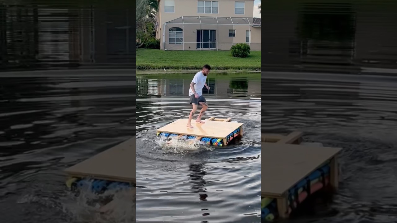 BUILDING A RAFT WITH 150 POOL NOODLES #boat #woodworking #diy #craft