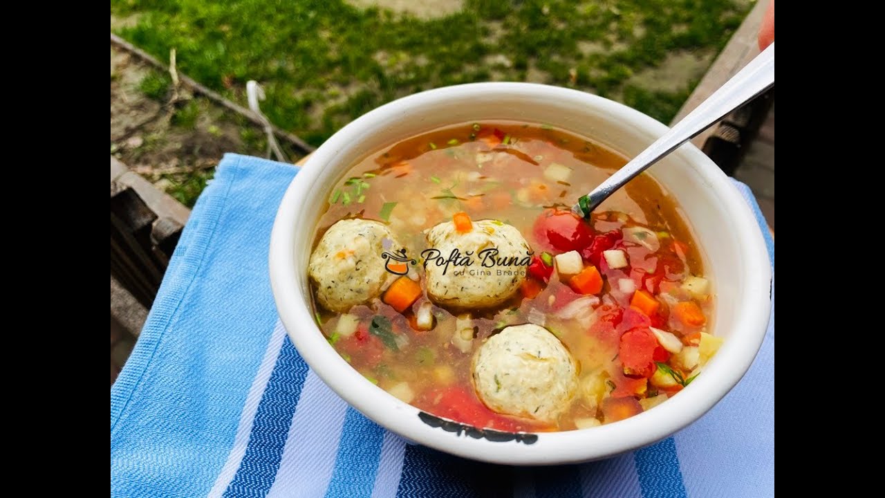 Ciorba de perisoare dietetica din piept de pui, fara gluten pentru diabetici, celiaci, dieta Rina