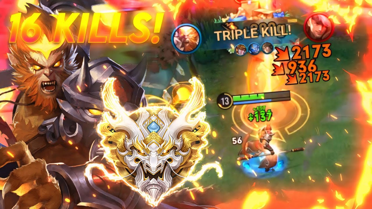 AGGRESSIVE WUKONG JUNGLE 100% CRITICAL - BEST BUILD & ARCANA - HONOR OF KINGS