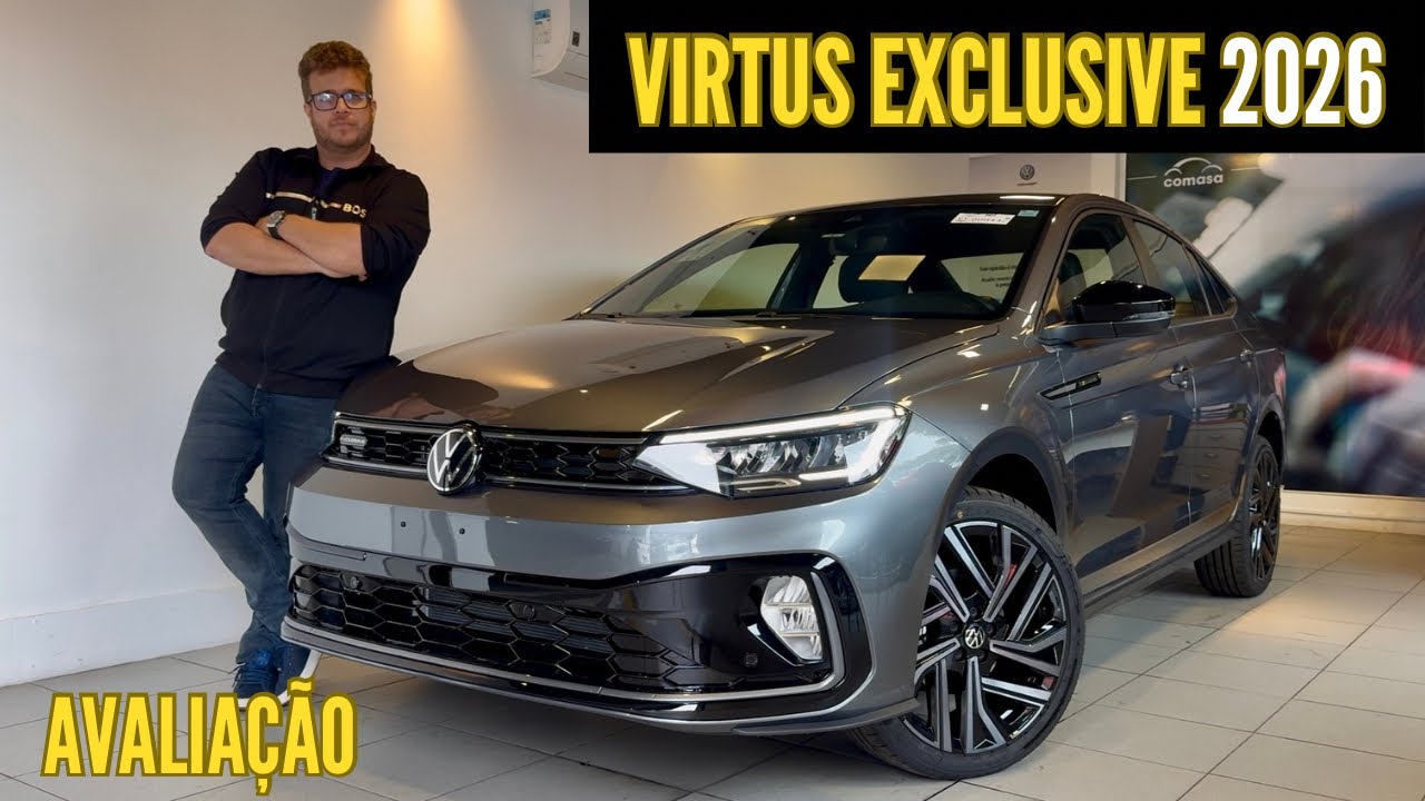 NOVO VW VIRTUS EXCLUSIVE 2026 CHEGA MAIS COMPLETO E SEGURO!