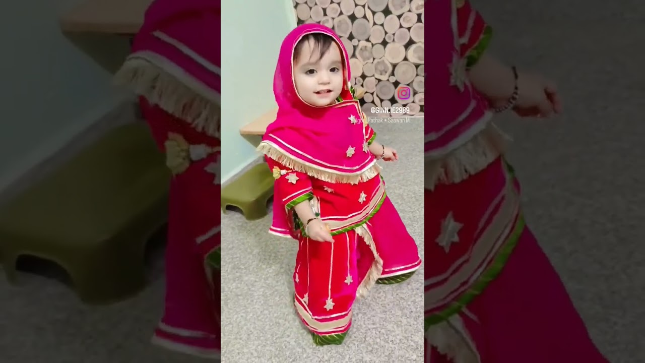 cute baby girl Rajasthani dress🥰###savan m morni bnke nachu@*