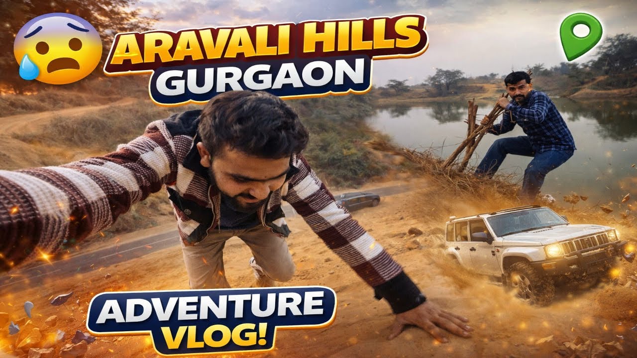 Aravali Hills Adventure in Gurgaon | Hidden Hills & Lake Vlog 🏞️