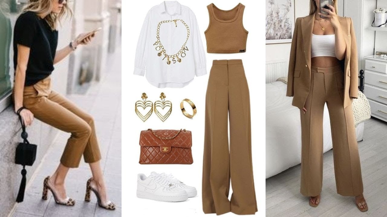 IDEAS DE ATUENDOS  CON PANTALON CAQUI✨OUTFIT IDEAS WITH KHAKI PANTS🎉COMBINACIONES CON PANTALON CAQUI