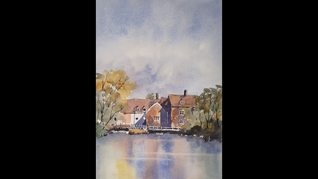 Flatford Watermill in watercolour for smartphone and Tablets