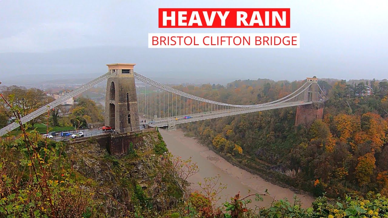 HEAVY RAIN - Clifton Bridge and Observatory | Walking in Bristol