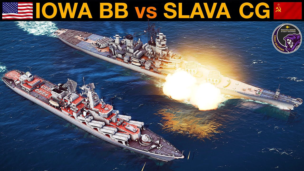 Американский линкор «Айова» против советского ракетного крейсера «Слава» (Naval Battles 154) | Se...