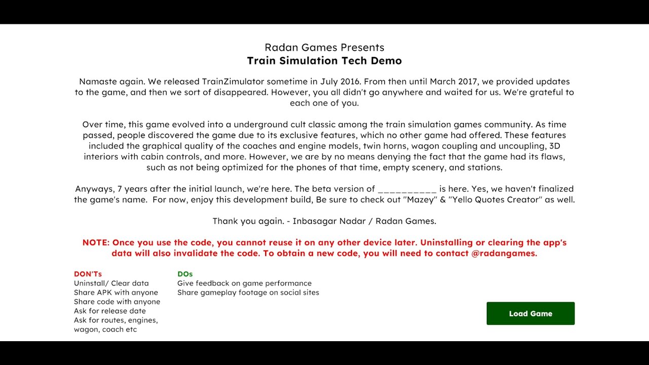 Radan Games upcoming Train Simulation game. Beta registration started.