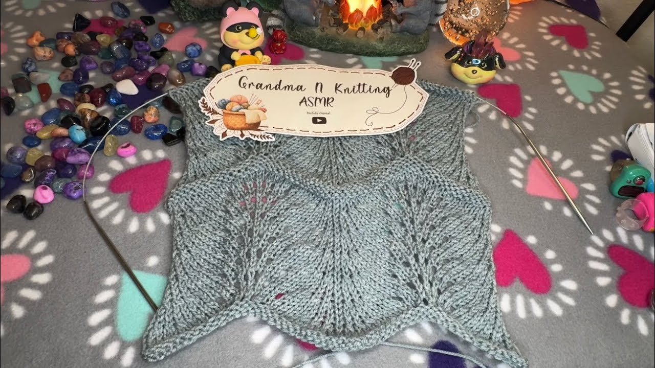 ASMR🧶Cozy knitting meditation•The sound of knitting needles •Gorgeous wavy pattern 🌊