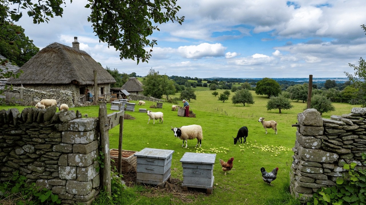 A Day In The Peaceful Village - Harvesting Fruit, Raising Livestock, and Peaceful Farm Life.