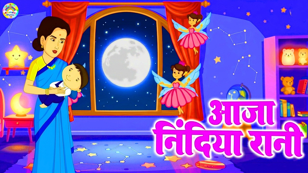 आजा निंदिया रानी - Aaja Nindiya Rani | Popular Hindi Lori Rhymes | For Baby Kids | Rainbow Rhymes